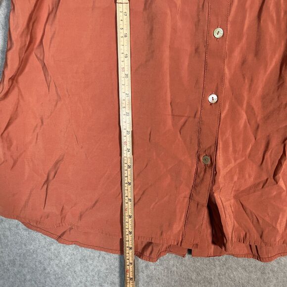 John mark Tunic Top Womens L Copper Long Sleeve Button Up Shirt Blouse Rayon - Picture 4 of 12